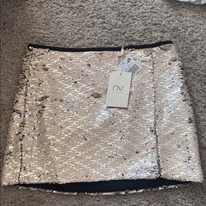 Sequin Mini Skirt - Silver Sparkle